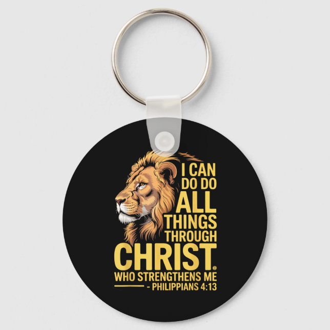 Chaveiro I Can Do All Things Through Christ, Cross Lino Chr (Frente)