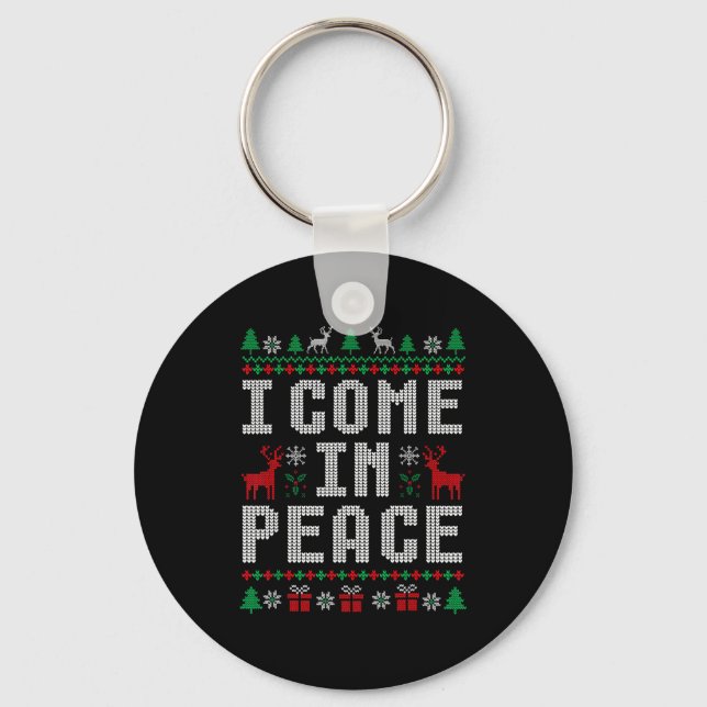 Chaveiro I Come In Peace Couple Matching Ugly Christmas Swe (Frente)