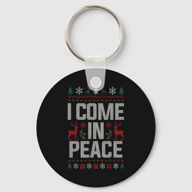 Chaveiro I Come In Peace Couple Matching Ugly Christmas Swe (Frente)