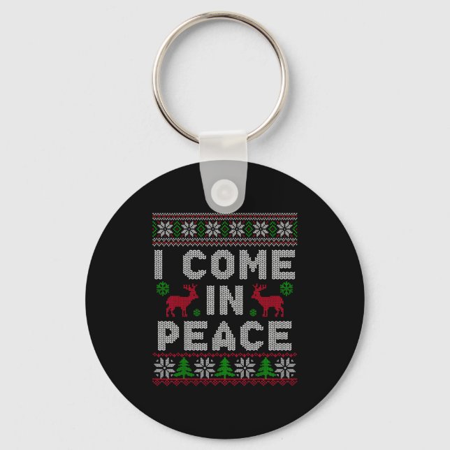 Chaveiro I Come In Peace Couple Matching Ugly Christmas Swe (Frente)