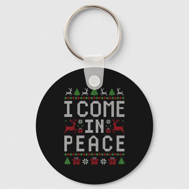 Chaveiro I Come In Peace Couple Matching Ugly Christmas Swe (Frente)