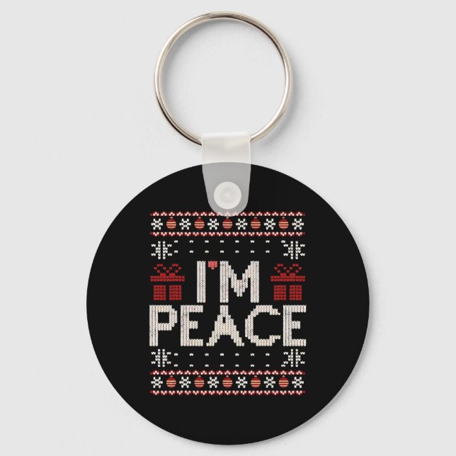Chaveiro I Come In Peace I'm Peace Matching Ugly Christmas  (Frente)