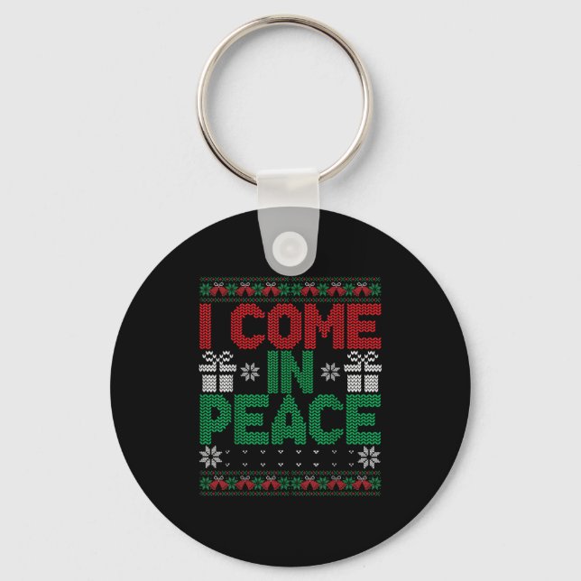 Chaveiro I Come In Peace I'm Peace Matching Ugly Christmas  (Frente)
