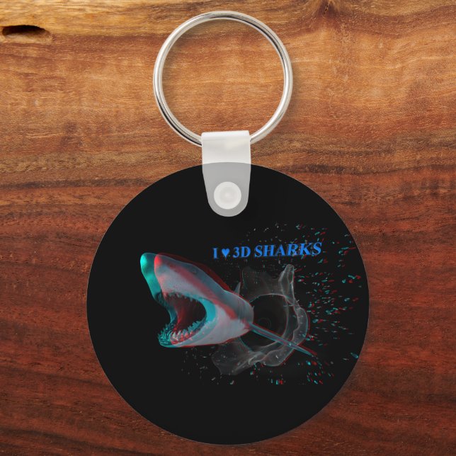 Chaveiro I Coração de Tubarões 3D (Frente)
