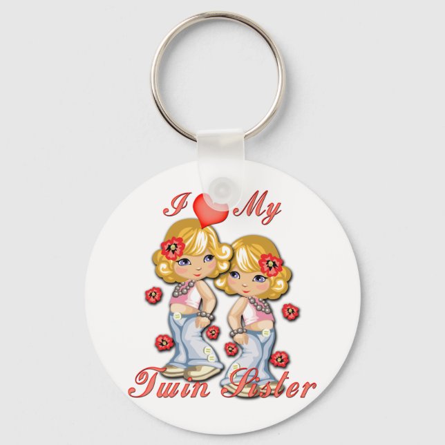 Chaveiro I (Coração) minha irmã gêmea (Frente)