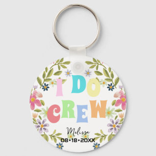 Chaveiro I Do Creme Retro Watercolor Floral Bridesmaid