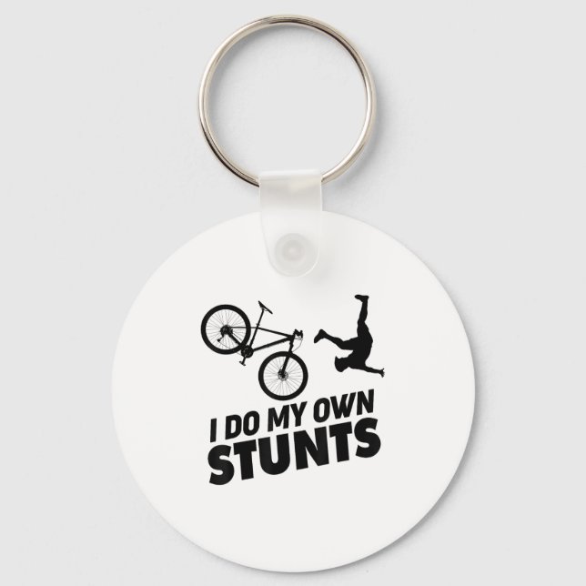 Chaveiro I Do My Own Stunts Funny Mountain Bike  (Frente)