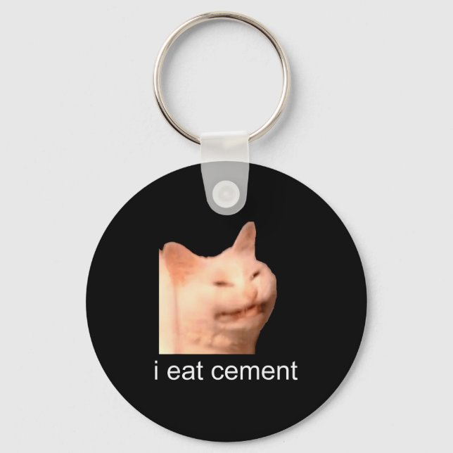 Chaveiro I Eat Cement Cursed Cat Funny Oddly Specific Meme  (Frente)