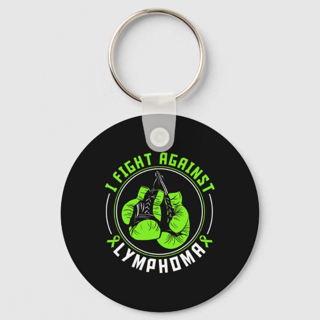 Chaveiro I Fight Lymphoma Awareness Support Boxing Gloves  (Frente)