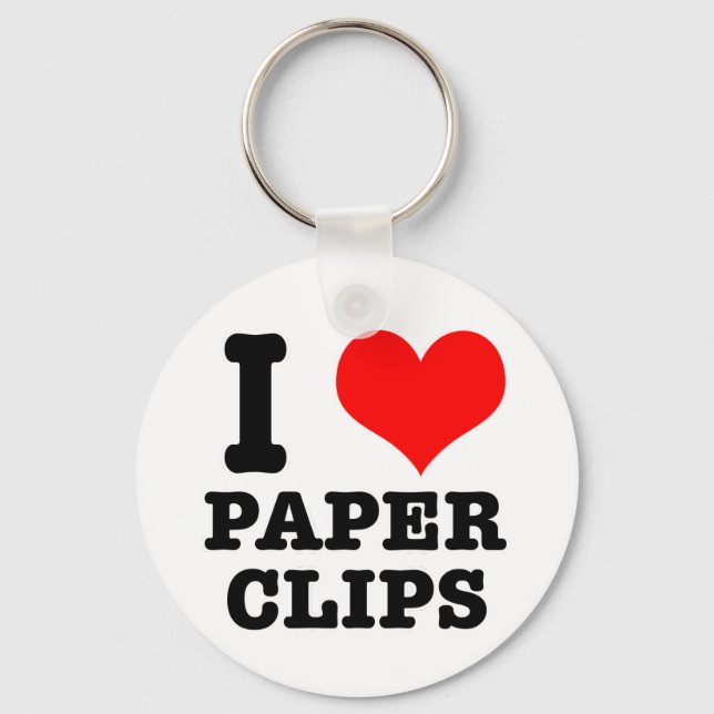 Chaveiro I HEART (AMOR) clipes de papel (Frente)