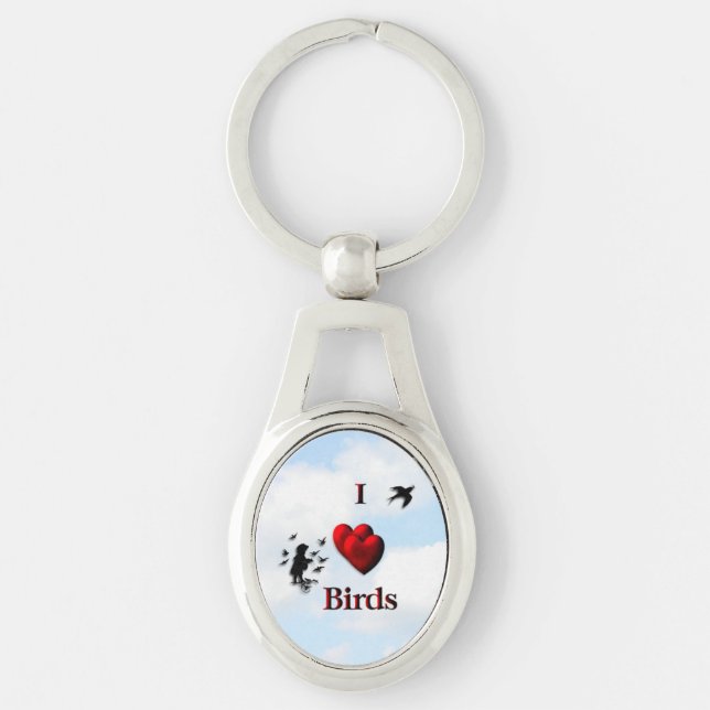 Chaveiro I Heart Birds / Feed the Birds (Frente)