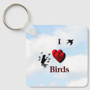 Chaveiro I Heart Birds / Feed the Birds