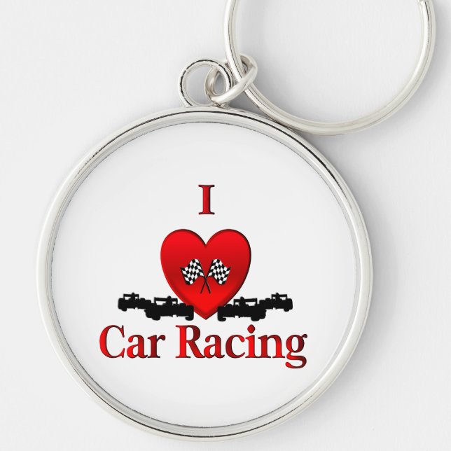 Chaveiro I Heart Car Racing (Frente)