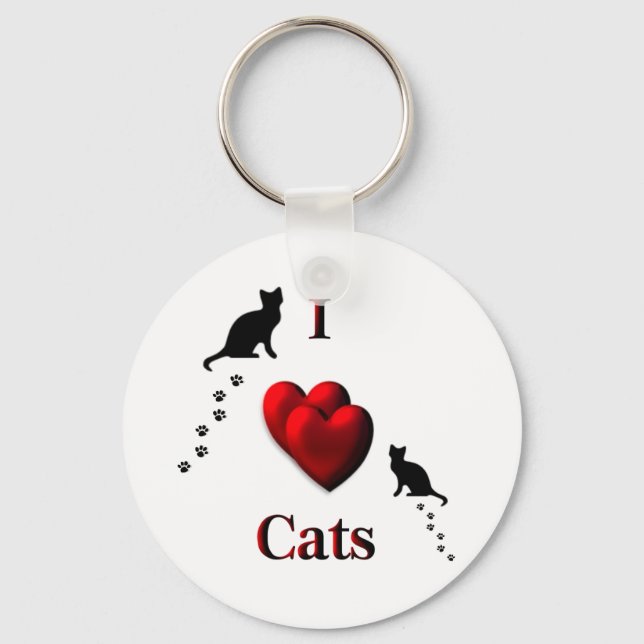 Chaveiro I Heart Cats (Frente)