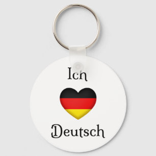 Chaveiro "I Heart German" Assunto da Escola de Língua Favo