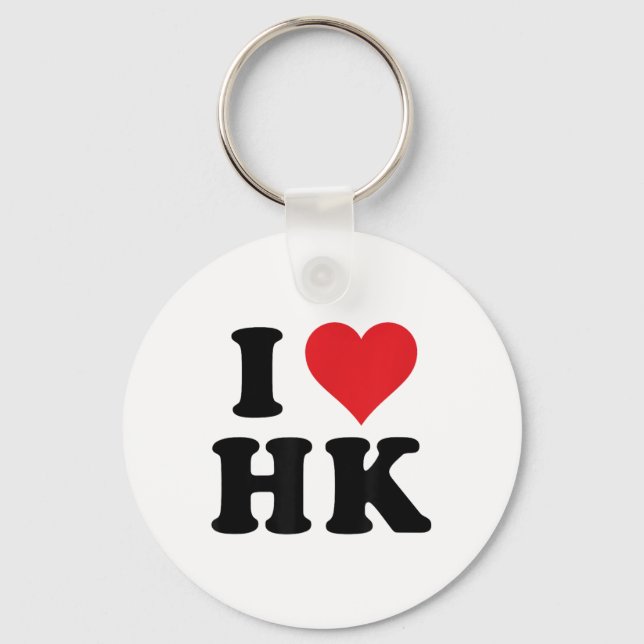 Chaveiro I Heart Hk Inicials I Love H.k First and Last Nam (Frente)