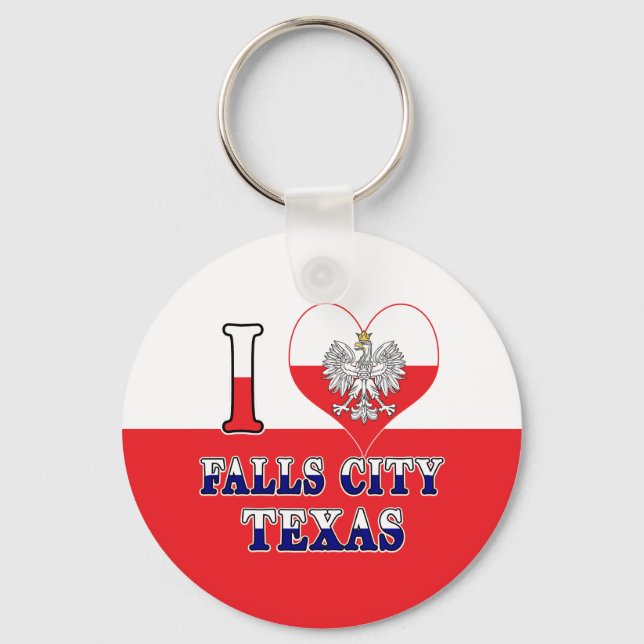 Chaveiro I Heart Love Falls City Texas (Frente)