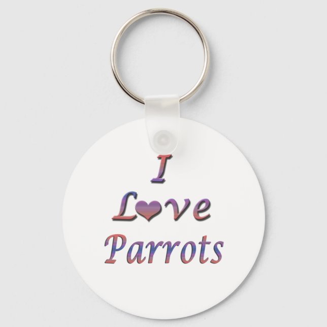 Chaveiro I Heart (Love) Parrots (Frente)