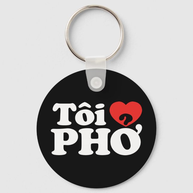 Chaveiro I Heart (Love) Pho (Tôi9PHỞ) Língua vietnamita (Frente)