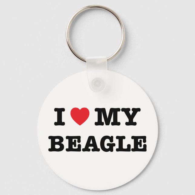 Chaveiro I Heart My Beagle Button Keychain (Frente)