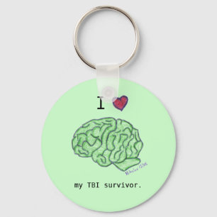 Chaveiro "I [heart] my TBI survivor" keychain