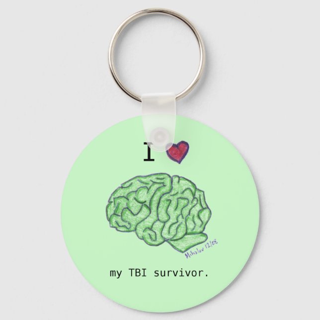 Chaveiro "I [heart] my TBI survivor" keychain (Frente)