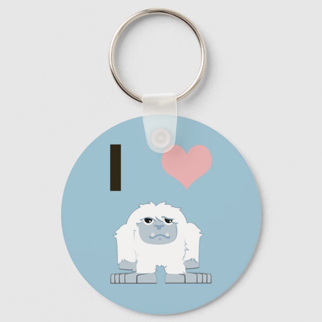 Chaveiro I Heart Yeti Cute Cartoon Snow Monster (Frente)