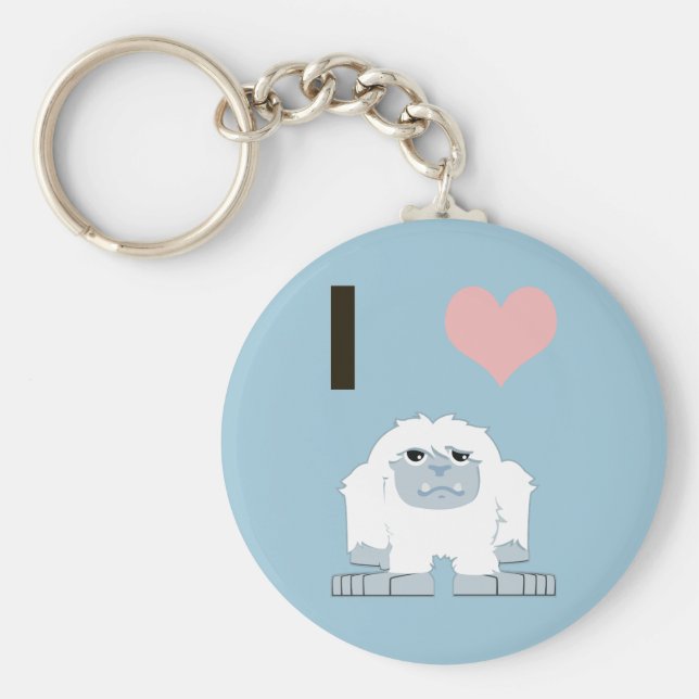 Chaveiro I Heart Yeti Cute Cartoon Snow Monster (Frente)
