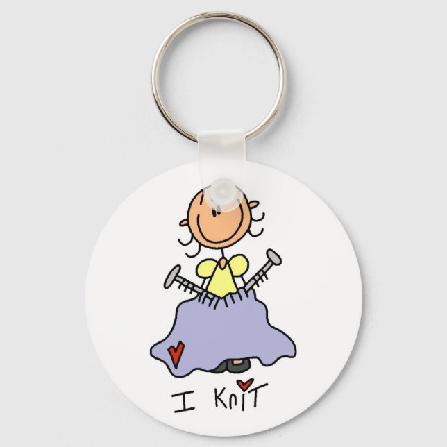 Chaveiro I Knit Stick Figura Camisetas e presentes (Frente)