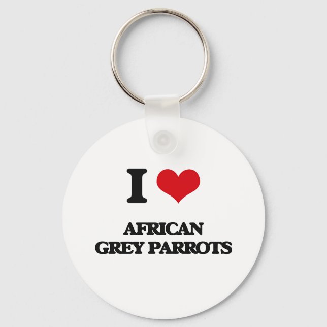 Chaveiro I love African Grey Parrots (Frente)
