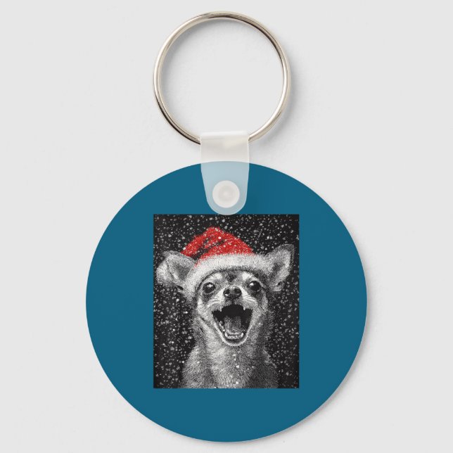 Chaveiro I Love Christmas Chihuahua  (Frente)