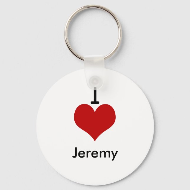Chaveiro I Love (coração) Jeremy (Frente)