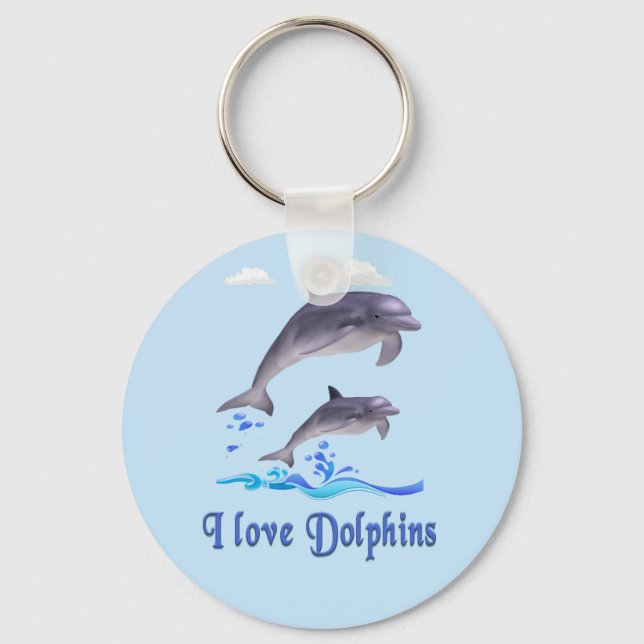 Chaveiro I love Dolphins (Frente)