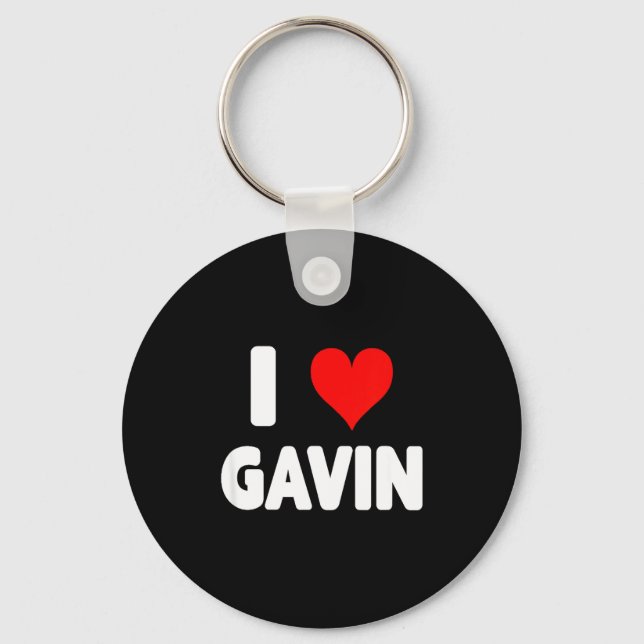 Chaveiro I Love Gavin - Heart  (Frente)