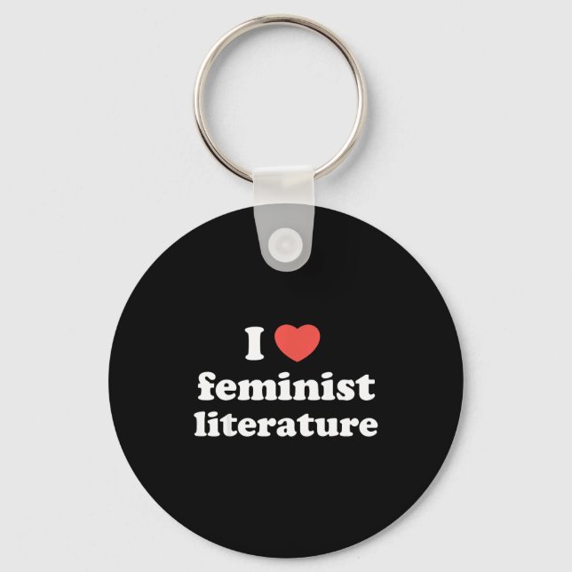 Chaveiro I Love Heart Feminist Literature  (Frente)