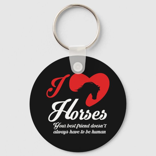 Chaveiro I Love/Heart Horses (Frente)