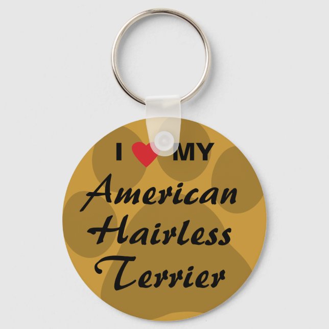 Chaveiro I Love (Heart) My American Hairless Terrier (Frente)