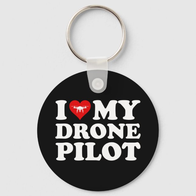 Chaveiro I Love (Heart) My Drone Pilot (Frente)