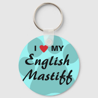 Chaveiro I Love (Heart) My English Mastiff Pawprint