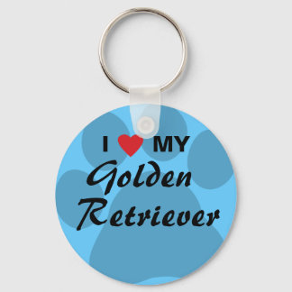 Chaveiro I Love (Heart) My Ouro Retriever Pawprint