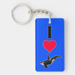 Chaveiro I Love (Heart) Orca Killer Whales Cute Sea Life