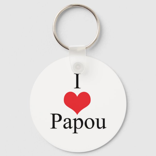 Chaveiro I Love (Heart) Papou (Frente)