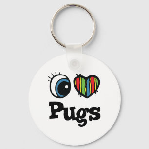 Chaveiro I Love (Heart) Pugs