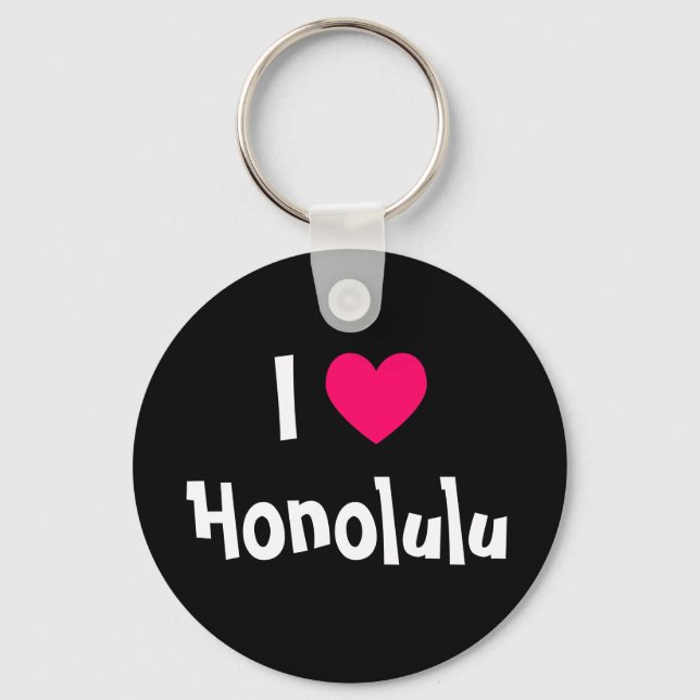 Chaveiro I Love Honolulu (Frente)