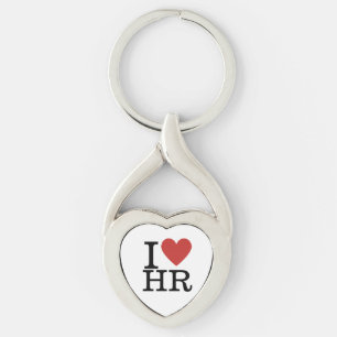 Chaveiro I ❤️ Love HR - Metal Heart Keychain - RH Dept/Func