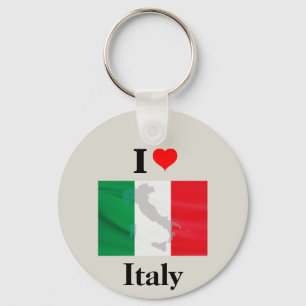 Chaveiro I Love Italy Flag Map