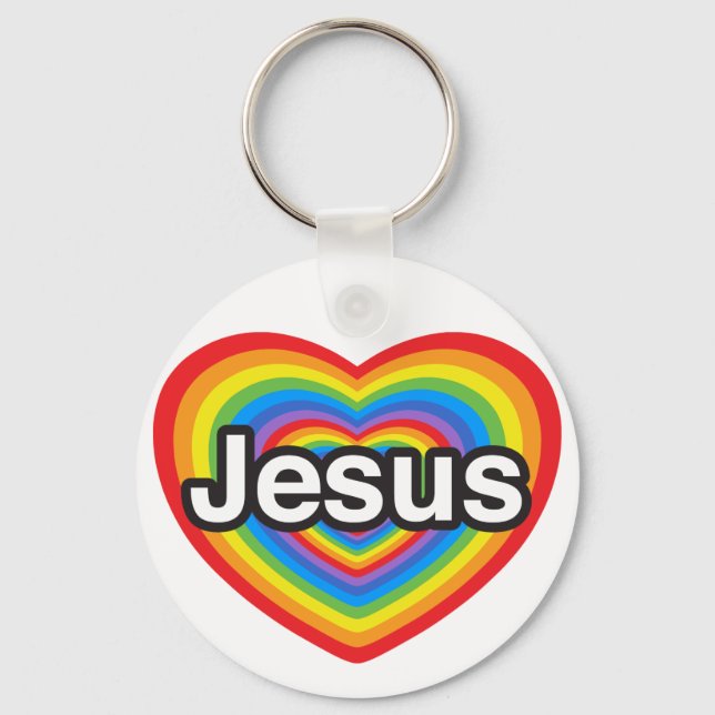 Chaveiro I love Jesus. I love you Jesus. Heart (Frente)