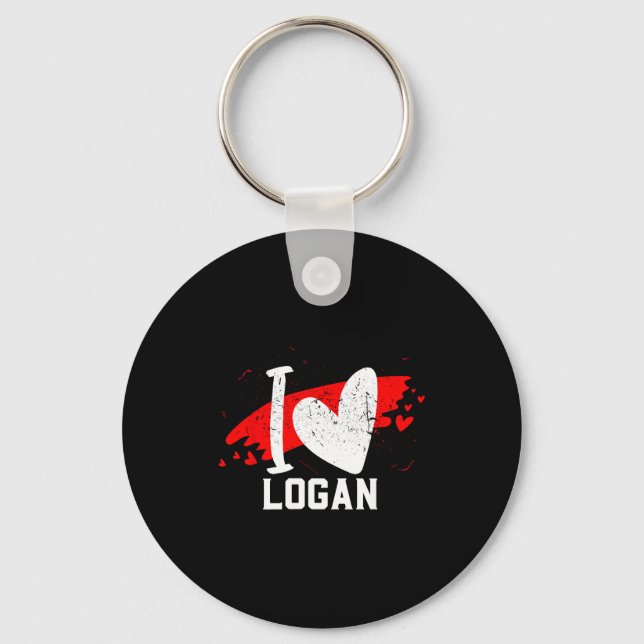 Chaveiro I Love Logan I Heart Logan  (Frente)