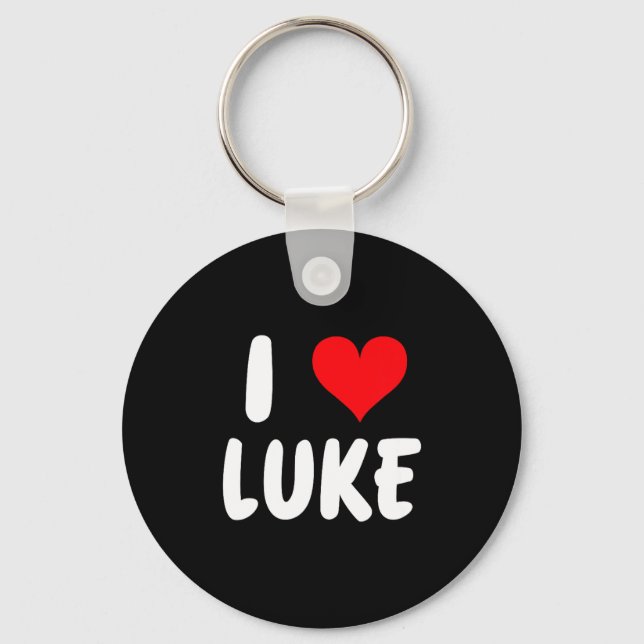 Chaveiro I Love Luke - Heart - Name  (Frente)