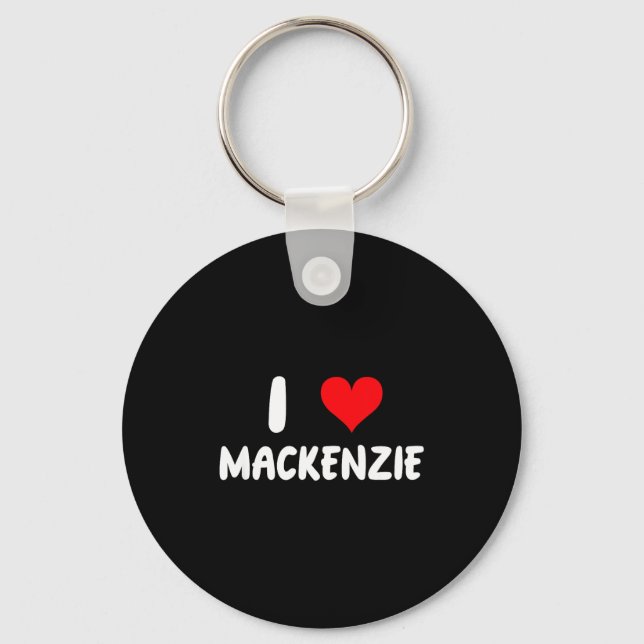 Chaveiro I Love Mackenzie - Heart - Name  (Frente)